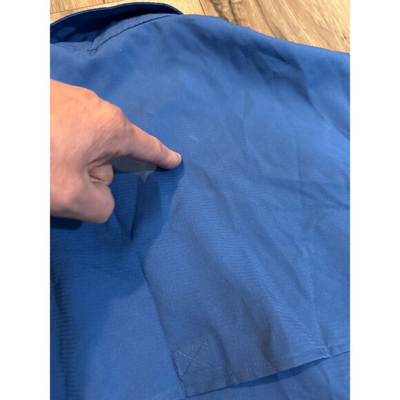 Eddie Bauer Womens Blue Sleeveless Button-Down Shirt Large Polyester - Picture 10 of 12